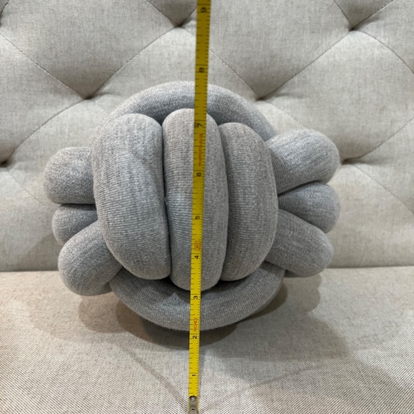 Small Heather Gray Handmade Knot Pillow - Picture 5 of 10